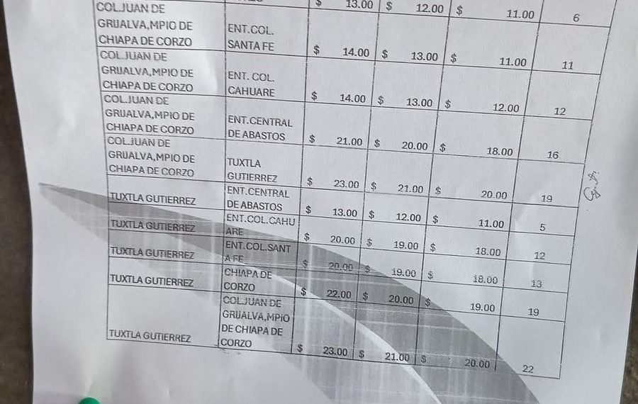 Aumenta pasaje de Tuxtla Gutiérrez a Chiapa de Corzo