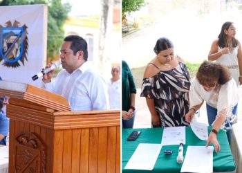 Entrega Secretaria de Gobierno y Educación escrituras a prepa “ARA” en Tuxtla Chico.